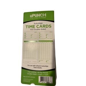 Upunch Auto Align Time Cards 100 Double Sided Top Loading HNTCG1100 HN3000 New